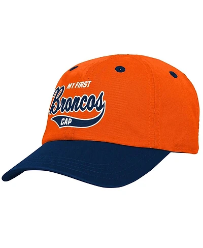 Outerstuff Baby Boys and Girls Orange/Navy Denver Broncos My First Tail Sweep Slouch Flex Hat