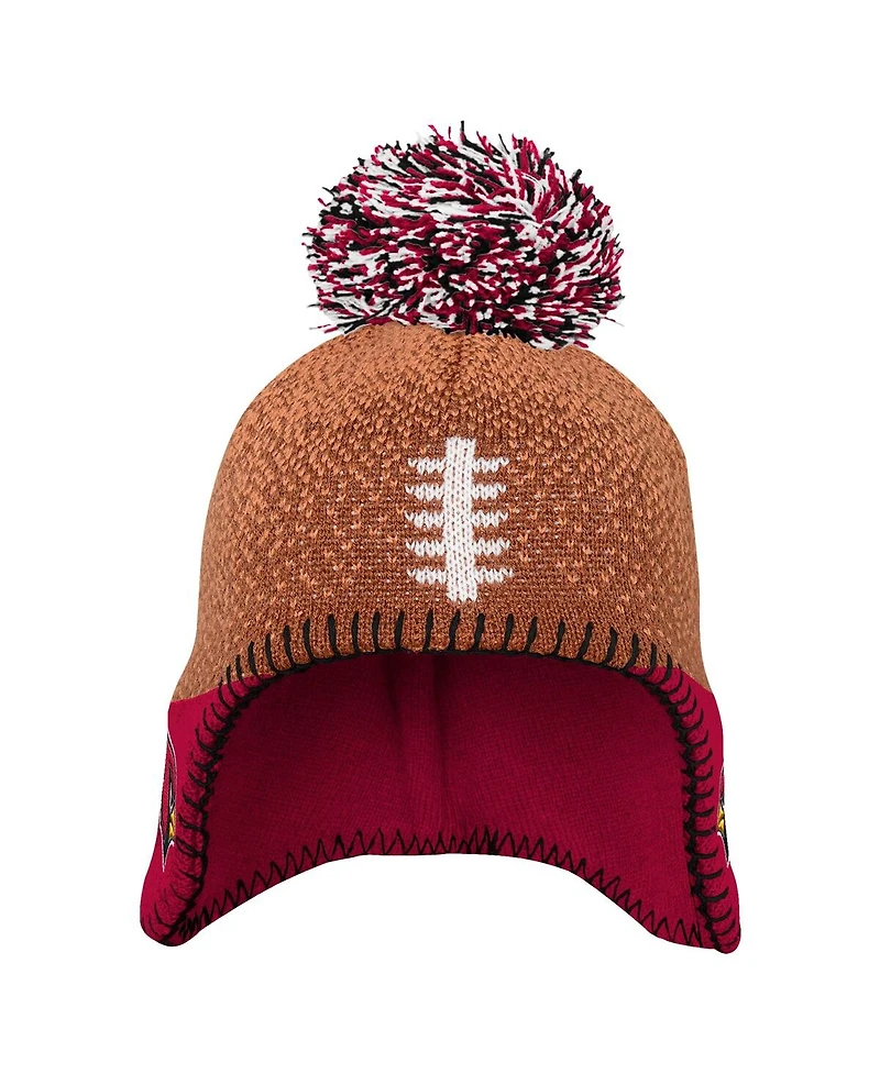 Outerstuff Baby Boys and Girls Brown Arizona Cardinals Football Head Knit with Pom Hat