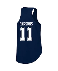 Fanatics Women's Micah Parsons Navy Dallas Cowboys Plus Name Number Tank Top