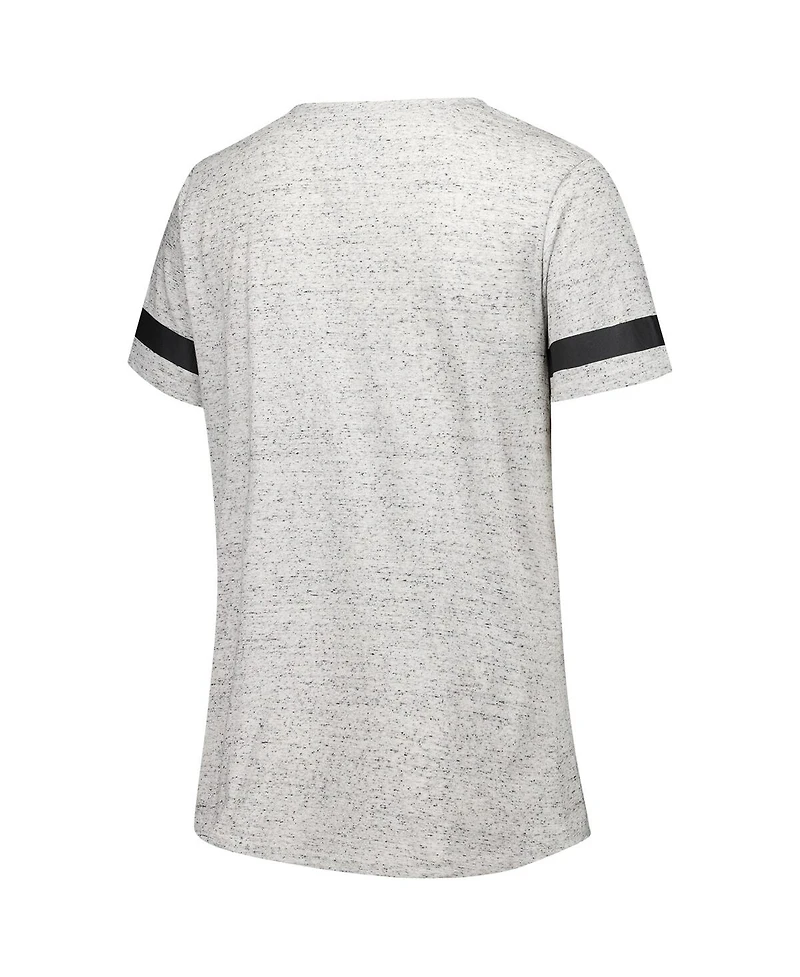 Fanatics Women's Heather Gray Iowa Hawkeyes Plus Lace-Up V-Neck T-Shirt