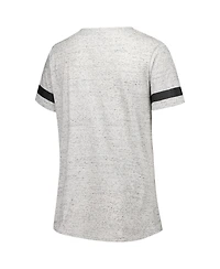 Fanatics Women's Heather Gray Iowa Hawkeyes Plus Lace-Up V-Neck T-Shirt