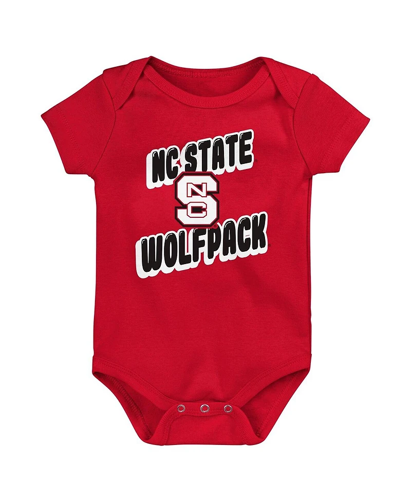Outerstuff Newborn 3-Pack Red Nc State Wolfpack Sunday Comics Bodysuit Set