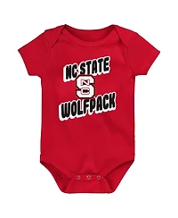 Outerstuff Newborn 3-Pack Red Nc State Wolfpack Sunday Comics Bodysuit Set