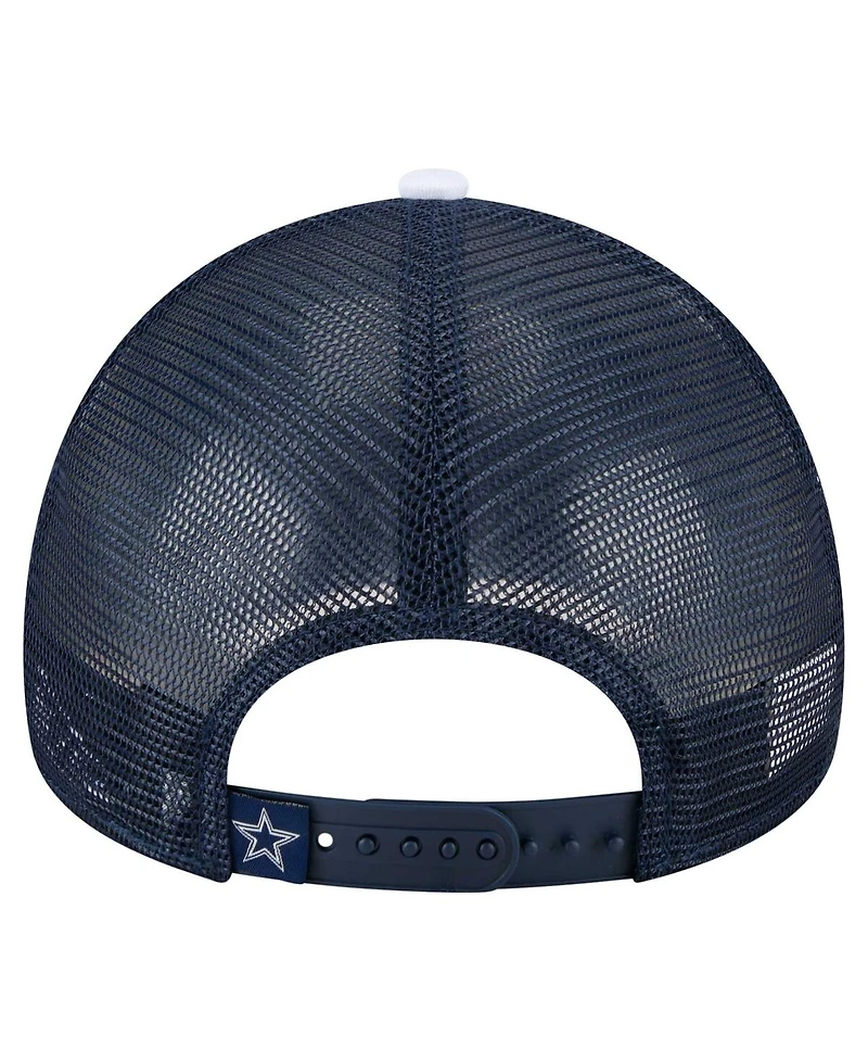 New Era Toddler White/Navy Dallas Cowboys Sport Night Color Block 9FORTY A-Frame Trucker Adjustable Hat