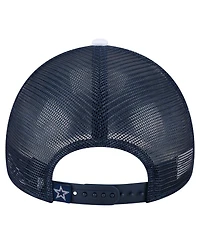New Era Toddler White/Navy Dallas Cowboys Sport Night Color Block 9FORTY A-Frame Trucker Adjustable Hat