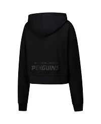 Pro Standard Women's Black Pittsburgh Penguins Jewels Cropped Pullover Hoodie
