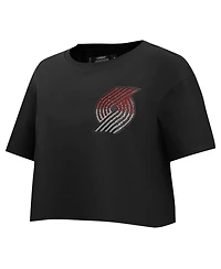 Pro Standard Women's Black Portland Trail Blazers Jewels Boxy Cropped T-Shirt