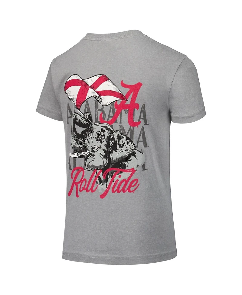 Image One Big Boys and Girls Gray Alabama Crimson Tide Hyperlocal Comfort Colors T-Shirt