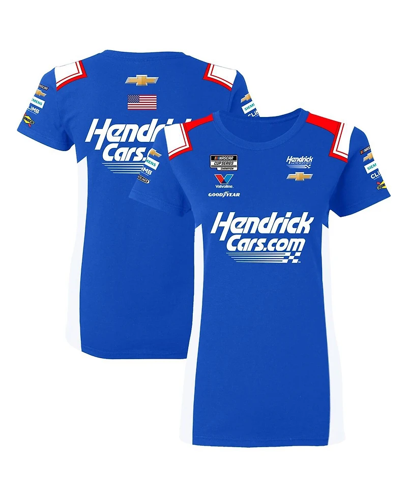 Hendrick Motorsports Team Collection Women's Blue Kyle Larson HendrickCars.com Uniform T-Shirt