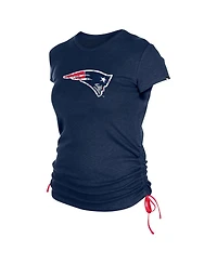 New Era Women's Navy England Patriots Ruched Side T-Shirt