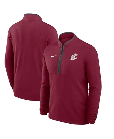 Nike Men's Crimson Washington State Cougars Coaches Courtside Basketball Victory Performance Quarter-Zip Sweatshirt