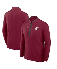 Nike Men's Crimson Washington State Cougars Coaches Courtside Basketball Victory Performance Quarter-Zip Sweatshirt