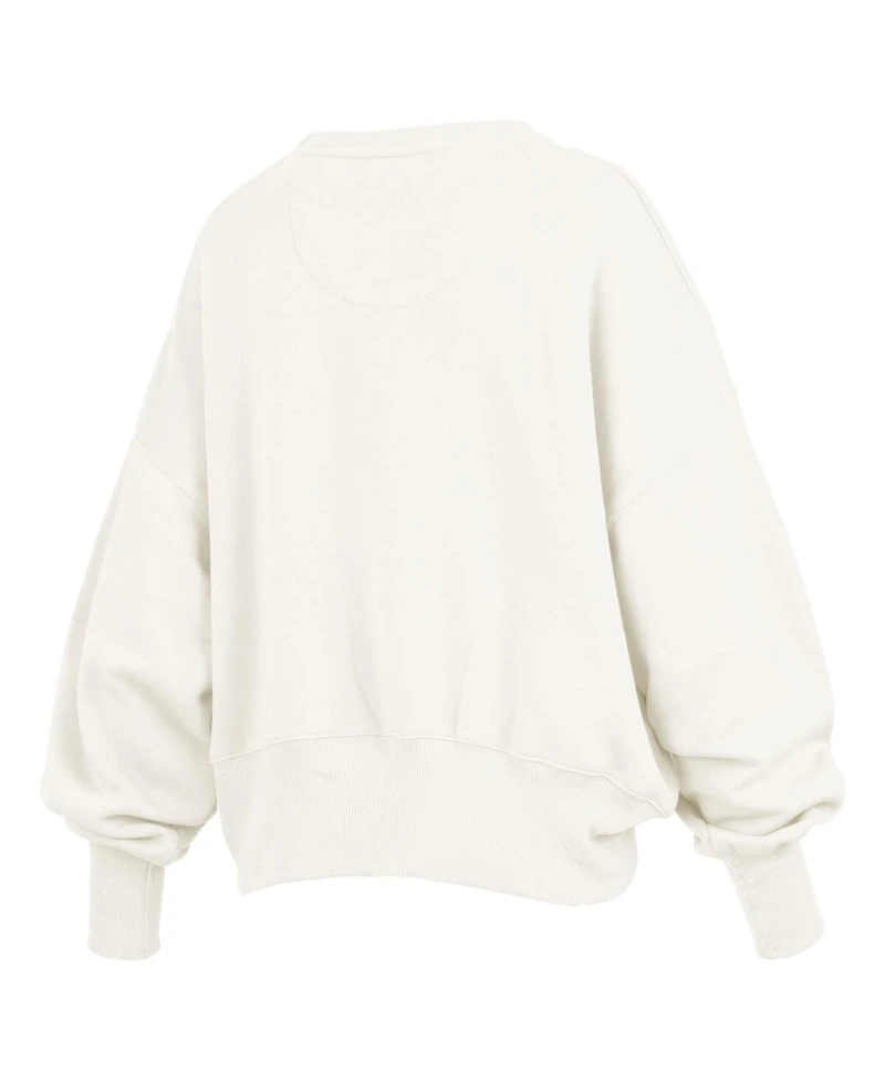 Pressbox Women's Cream Auburn Tigers Chelsea Oversized Pullover Sweatshirt