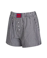 Concepts Sport Women's 2-Pack Black Buffalo Bills Stripes and Solids Boxer Shorts Set