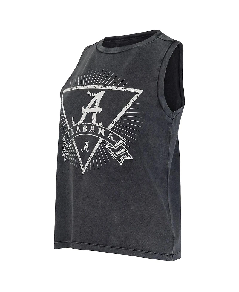 Concepts Sport Women's Charcoal Alabama Crimson Tide Distressed Market French Terry Tank Top