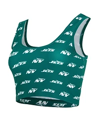 Concepts Sport Women's Green New York Jets Record Allover Print Bralette