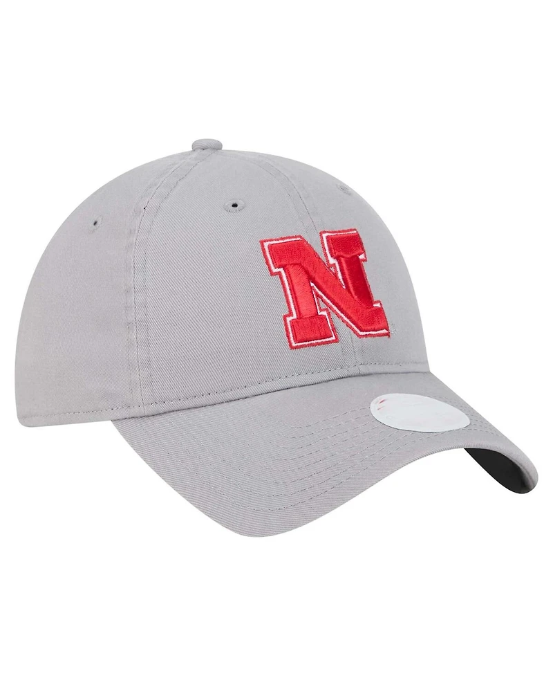 New Era Women's Gray Nebraska Huskers Logo 9TWENTY Adjustable Hat