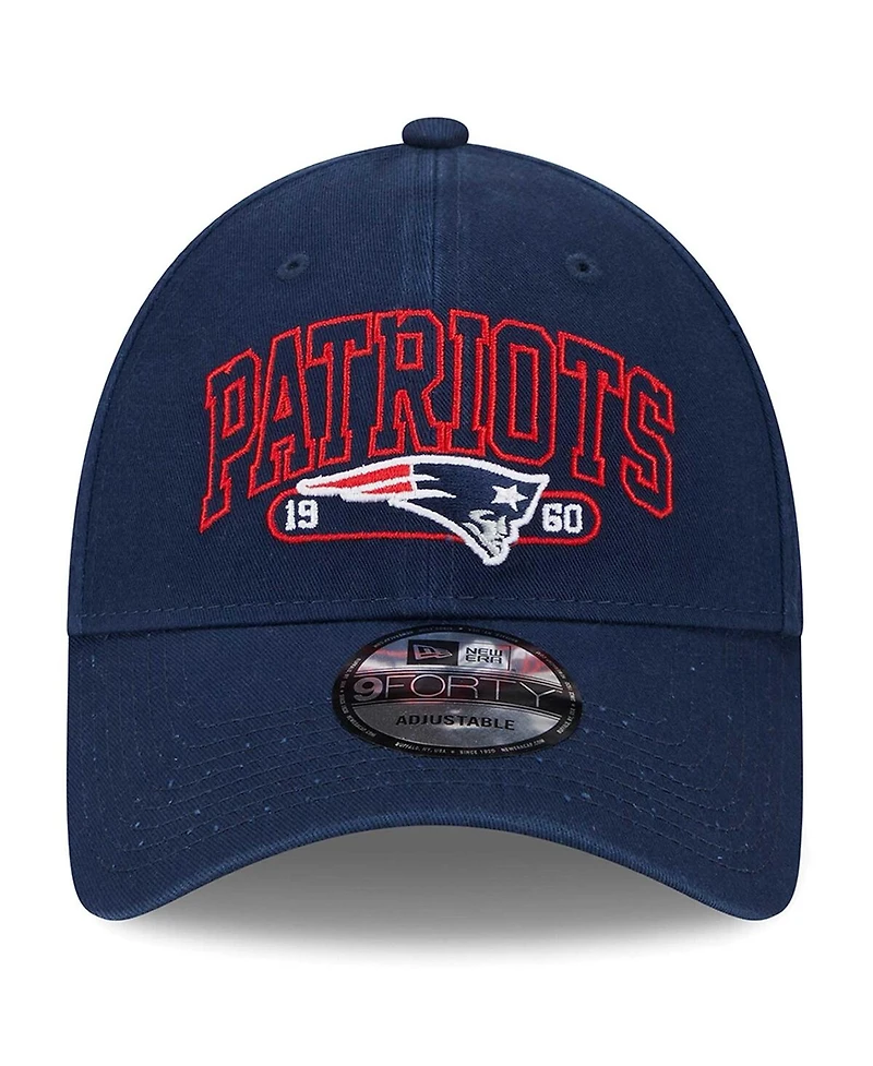 New Era Big Boys and Girls Navy New England Patriots Outline 9FORTY Adjustable Hat