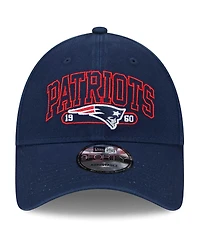 New Era Big Boys and Girls Navy New England Patriots Outline 9FORTY Adjustable Hat