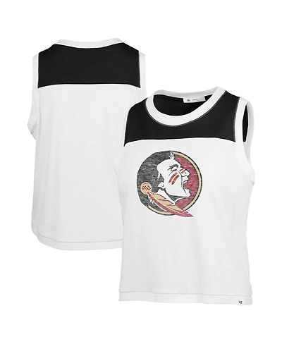 '47 Brand Women's White Florida State Seminoles Premier Zoey Waist Length Tank Top