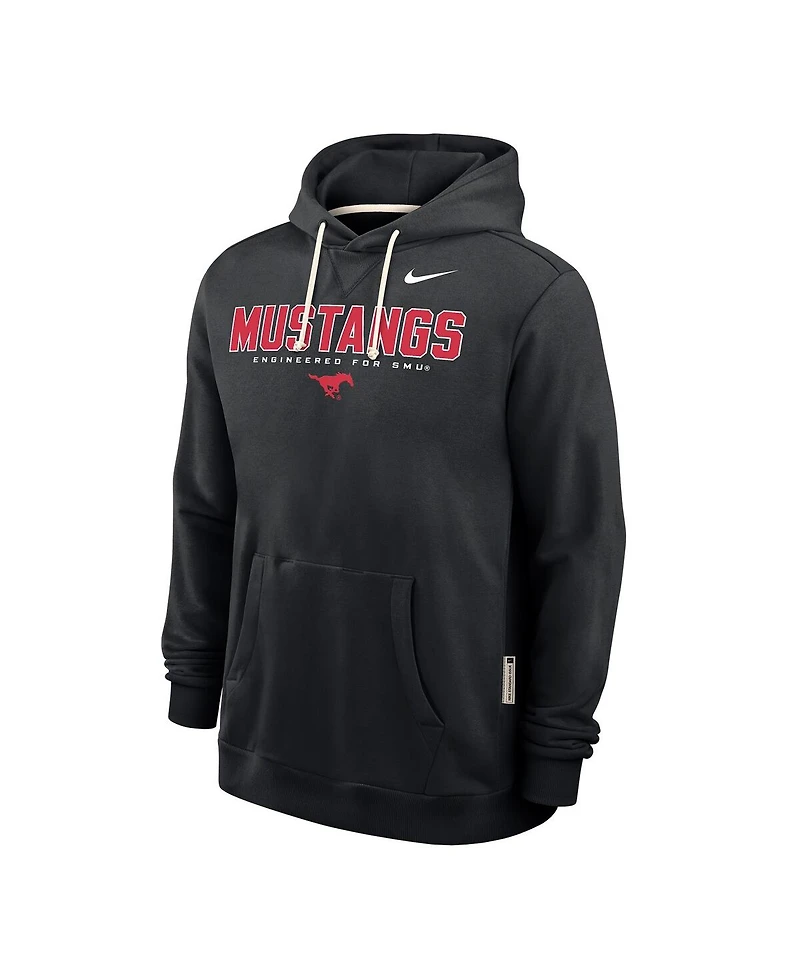 Nike Men's Black Smu Mustangs 2025 Sideline Performance Pullover Hoodie