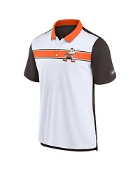 Nike Men's White/Brown Cleveland Browns Rewind Pique Polo Shirt