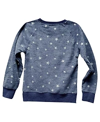 Wes & Willy Big Girls Navy Notre Dame Fighting Irish Shimmer Star Reverse Fleece Raglan Pullover Sweatshirt