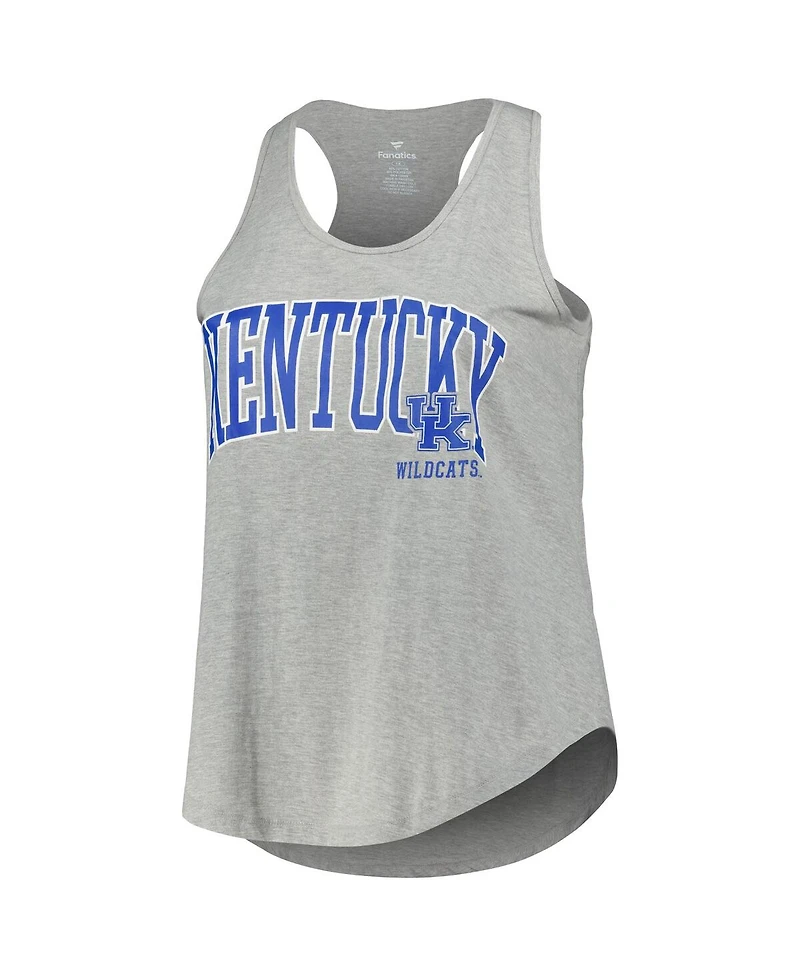 Profile Women's Heather Gray Kentucky Wildcats Arch Logo Racerback Scoop Neck Tank Top
