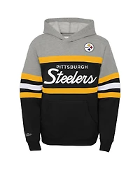 Mitchell & Ness Big Boys and Girls Black Pittsburgh Steelers Throwback Head Coach Pullover Hoodie