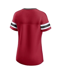 Fanatics Women's Red Tampa Bay Buccaneers Lace-Up Bling T-Shirt