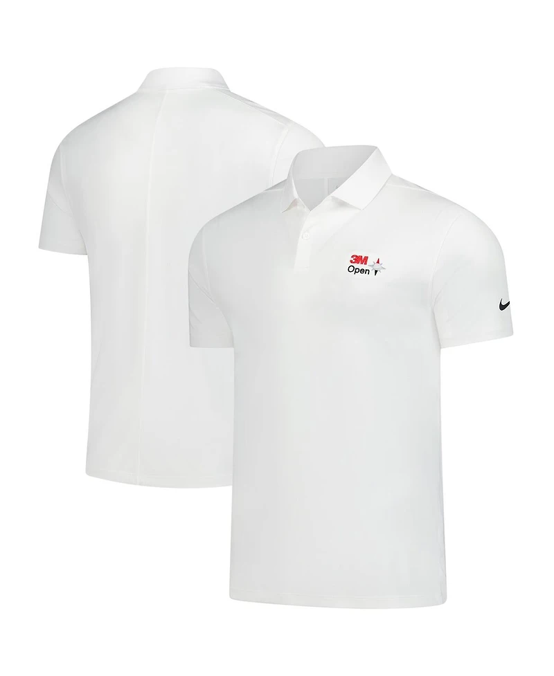 Nike Men's White 3M Open Performance Victory Solid Polo Shirt