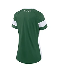 Fanatics Women's Dark Green New York Jets Athena Lace-Up Top