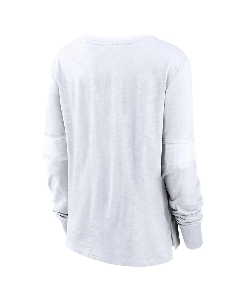Fanatics Women's Seattle Kraken White Out Lace-Up Fashion Long Sleeve T-Shirt