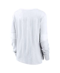 Fanatics Women's Seattle Kraken White Out Lace-Up Fashion Long Sleeve T-Shirt