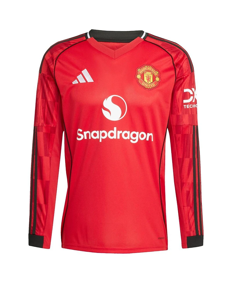 Adidas Men's Bruno Fernandes Red Manchester United Home 2025/26 Replica Player Long Sleeve Jersey