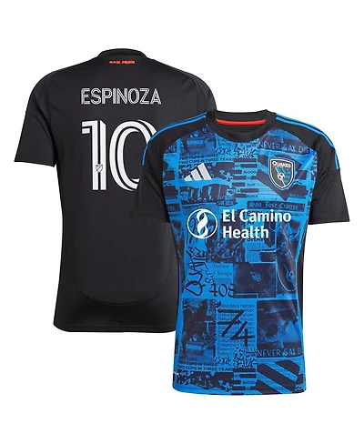 Adidas Men's Cristian Espinoza Black San Jose Earthquakes 2025 Headliner Replica Player Jersey