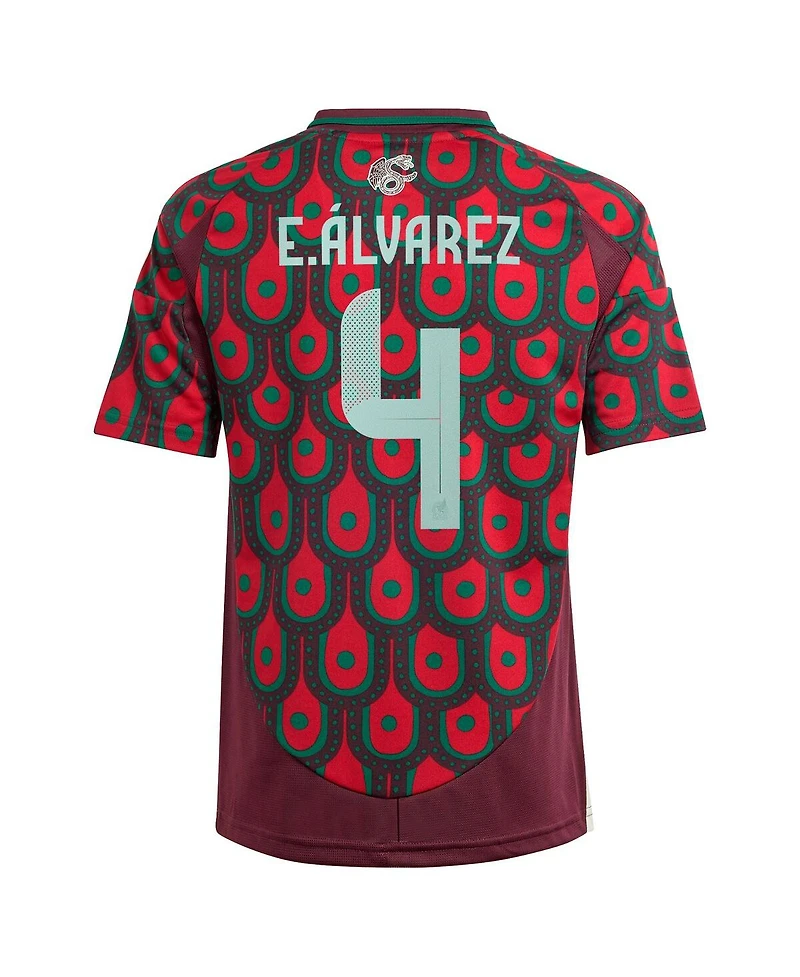 Adidas Big Boys and Girls Edson Alvarez Burgundy Mexico National Team 2024 Home Replica Player Jersey