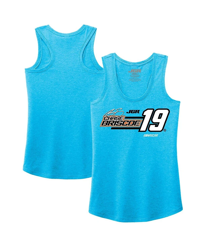 Joe Gibbs Racing Team Collection Women's Turquoise Chase Briscoe Tri-Blend Name Number Tank Top