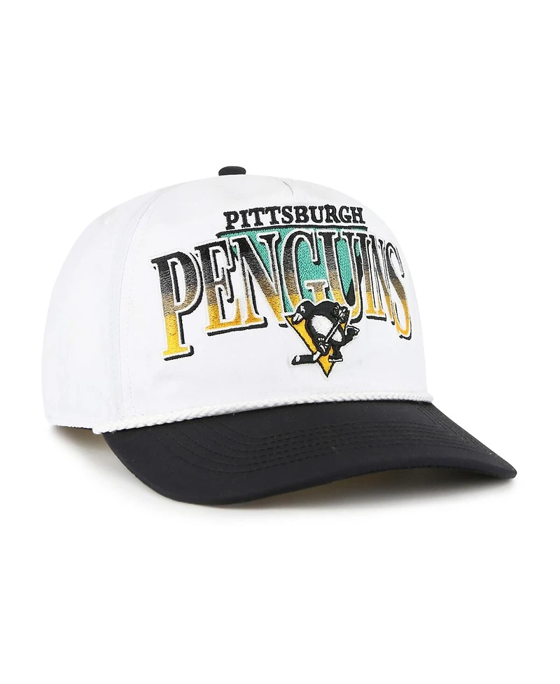 '47 Brand Men's White/Black Pittsburgh Penguins Tribute Hitch Adjustable Hat