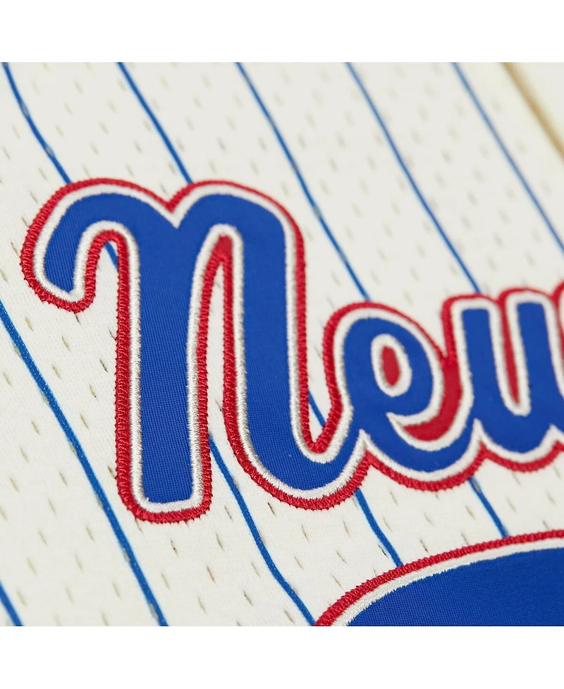 Mitchell & Ness Men's Lawrence Taylor Cream New York Giants Name Number Mesh Button-Up Baseball Jersey