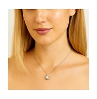 Two Carat Halo Cubic Zirconia Pendant Necklace
