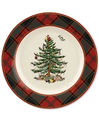 Spode Christmas Tree Tartan Salad Plate, 8"