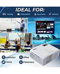 Impecca 200 Ansi Lumens Home Theater Projector, 720P, up to 180”+Protective Case