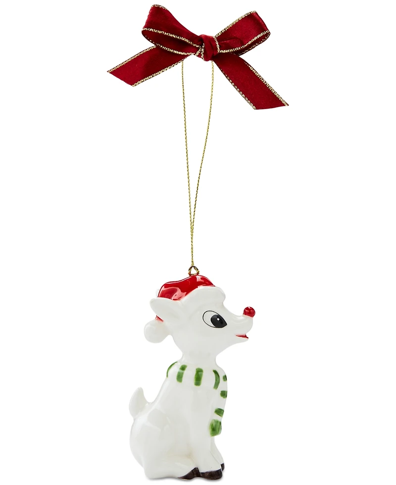 Spode Christmas Tree Rudolph with Hat & Scarf Ornament