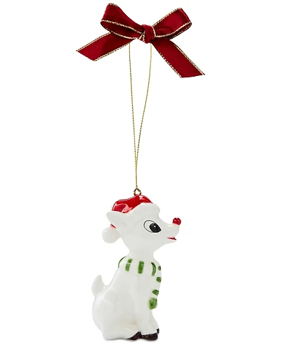 Spode Christmas Tree Rudolph with Hat & Scarf Ornament