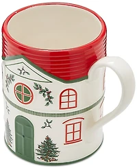 Spode Christmas Tree Village Mug, Red