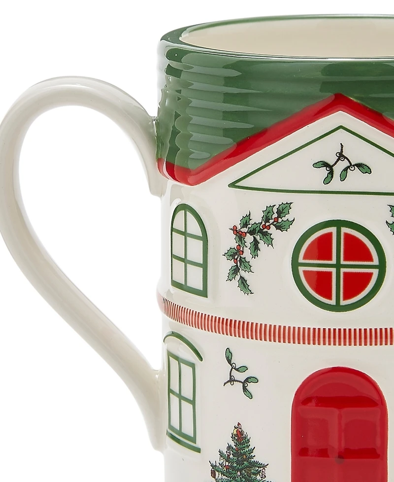 Spode Christmas Tree Village Mug, Green