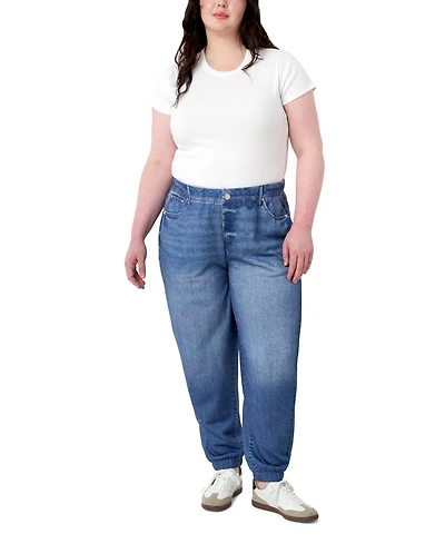 Seven7 Plus Denim Illusion Pull On Jogger Jeans
