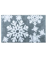 Holly Bells Snowflakes Cotton Bath Rug, 20" x 32"