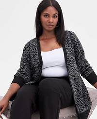 I.N.C. International Concepts Plus Size Animal Jacquard Cardigan High Rise Leggings Macys Exclusive